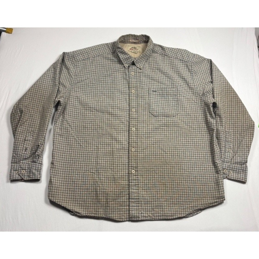 Eddie Bauer Authentic Oxford Plaid Button Down Shirt Men's XXL Cotton